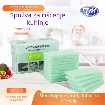 Kuhinjska abrazivna spužva za čišćenje, jednokratna, od netkanog materijala