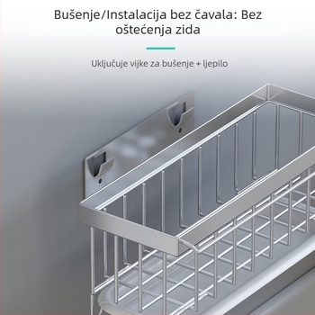 Prilagodljivi kuhinjski nosilac za odvodnju, spremnik tekućeg sapuna, sapun za ruke i spužvu, zidni nosač