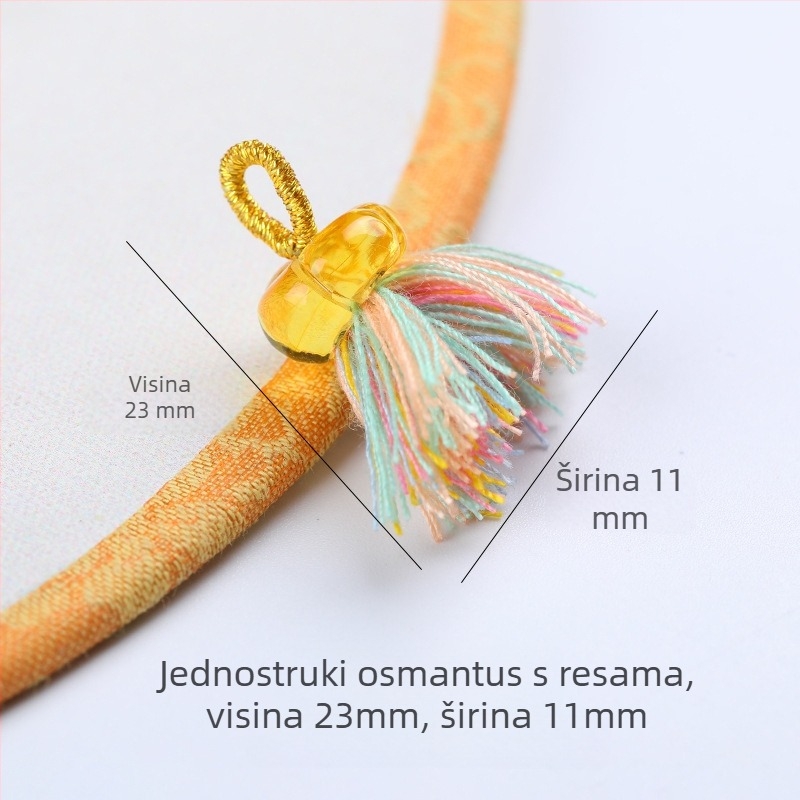 Prirodni jantar, medno-zlatni tonovi, osmanthus naglasak, mali privjesak kapljice s resama, Nan Hong južno crvene perle, Laoshan sandalovo drvo, dodaci za ogrlicu i narukvicu od perli