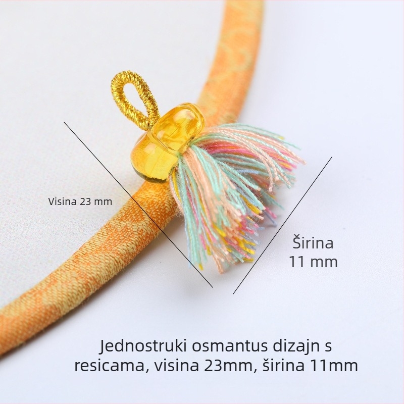 Prirodni jantar, medno-zlatni tonovi, osmanthus naglasak, mali privjesak kapljice s resama, Nan Hong južno crvene perle, Laoshan sandalovo drvo, dodaci za ogrlicu i narukvicu od perli