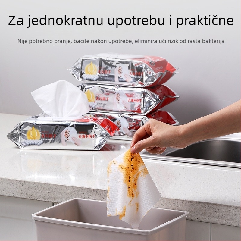 Kuhinjske mokre maramice za snažno uklanjanje masnoće i mrlja, jednokratne, veliko pakiranje