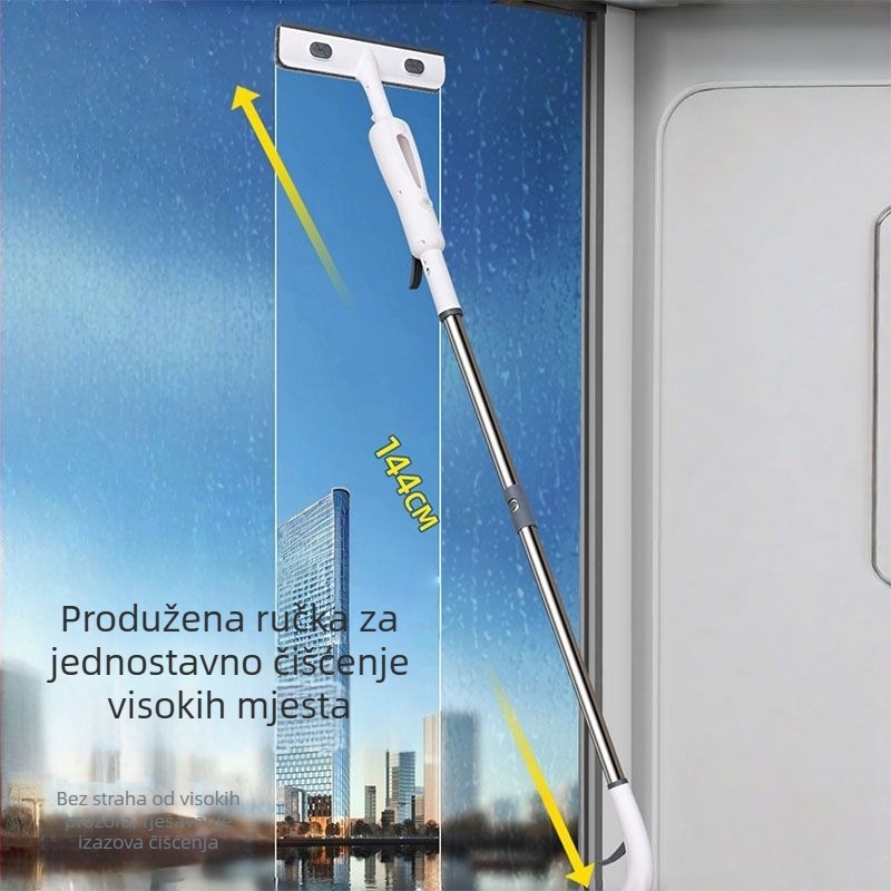 Prozorski brisač s raspršivanjem vode, dvostrani brisač stakla, kućni alat za čišćenje