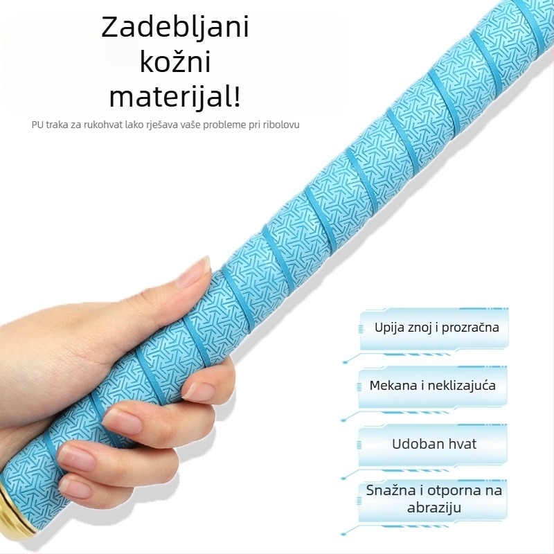 2.0 m omotana drška za štap za ribolov i badminton raketu, trakica za upijanje znoja, navlaka za dršku, protuklizni pojas, otporan na habanje