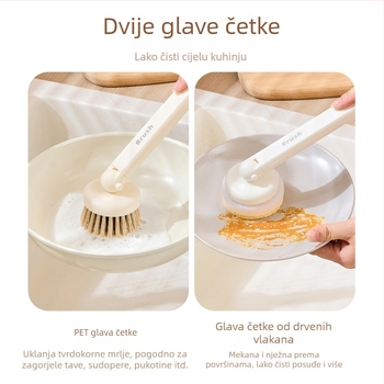 Okretna četka za suđe s dugim držkom za kuhinju