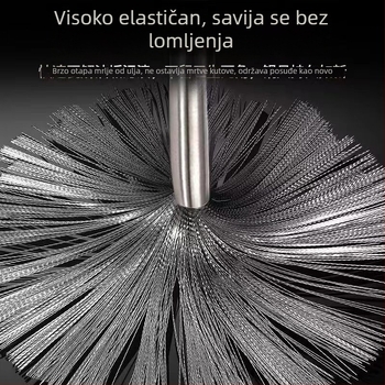 Četka za lonac od 316 nehrđajućeg čelika s dugim držalom za čišćenje lonaca, zdjela i uklanjanje masnoće