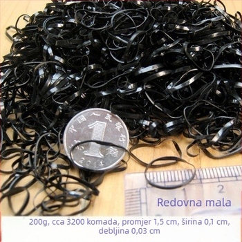 Dječje crne gumice za kosu, za frizure, jednokratne male gumice, 200 g u pakiranju za veleprodaju