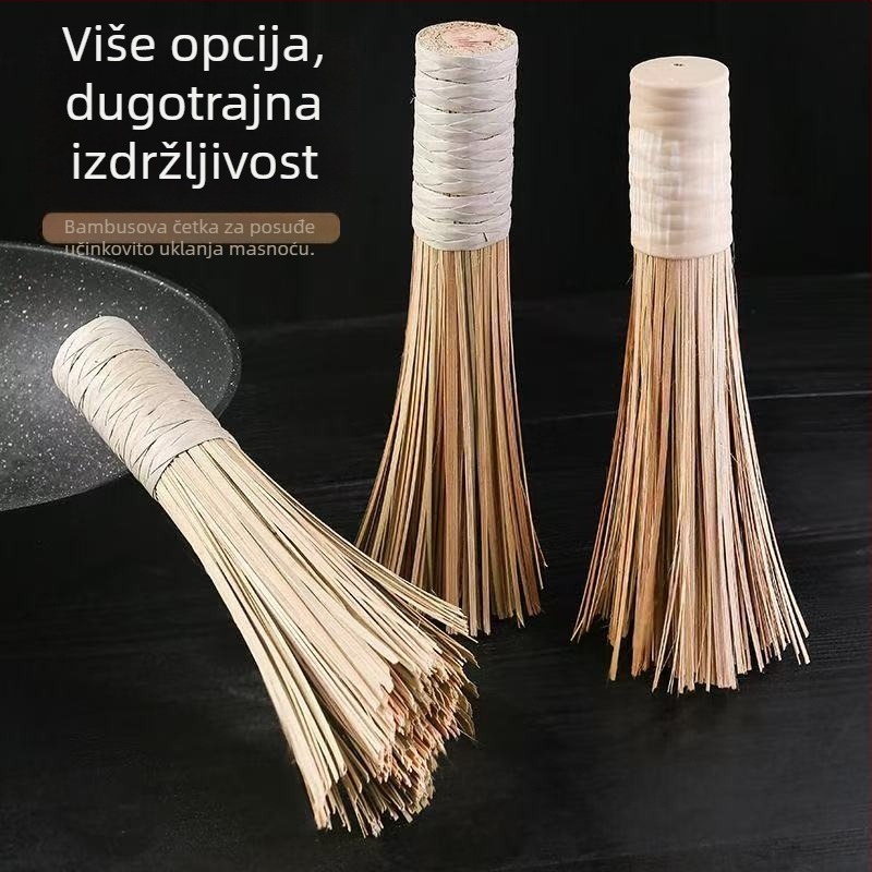 Četkica za pranje lonaca od bambusa, pletena konstrukcija