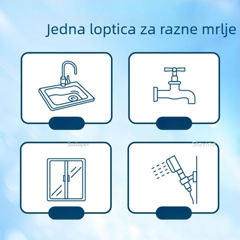 Loptica za čišćenje stola i četka za kupaonicu – ploče, umivaonik, kadu, sanitarije i slavine