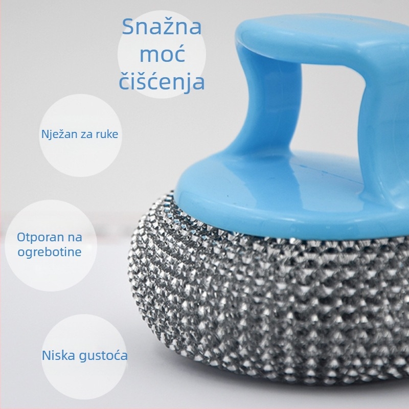 Set od 4 čelične žičane kuglice za čišćenje posuđa i tava