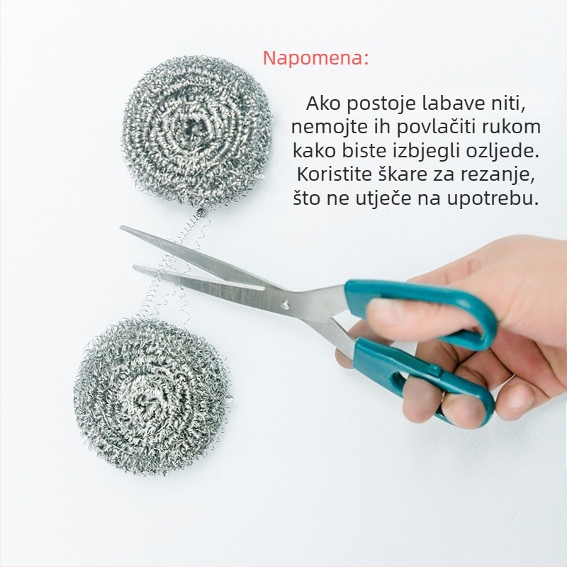 Ekstra velika čelična kugla za čišćenje u kuhinji, žičana kugla za čišćenje, pakiranje od 6 komada