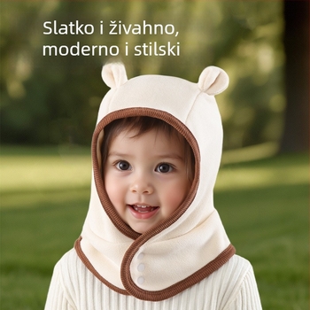 Zimska kapa s kapuljačom i integriranim ovratnikom za bebe i djecu