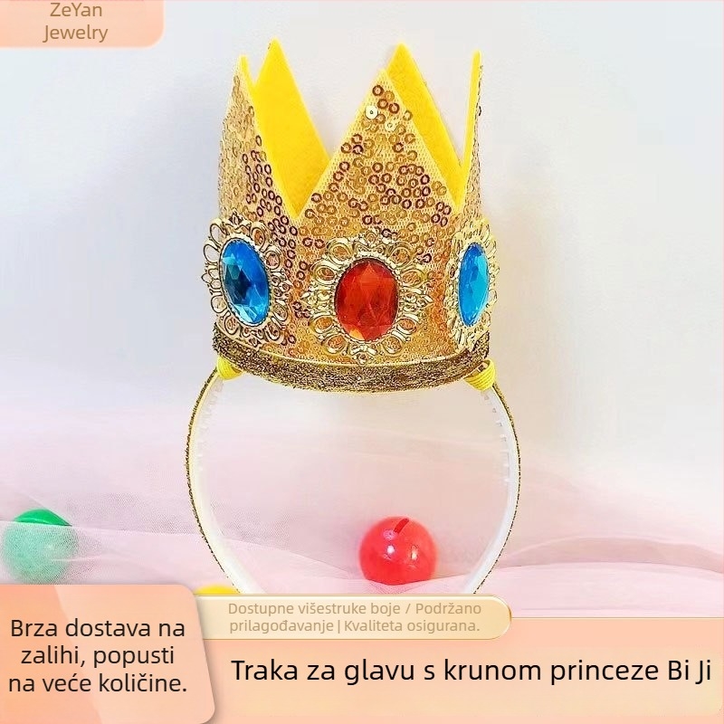 Dječja kruna za kosu s gemovima, cosplay dodatak za zabave, inspirirano Mario