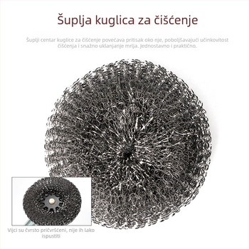 Kuhinjska četka za posuđe i lonce s dugom drškom i kuglicom od nehrđajućeg čelika