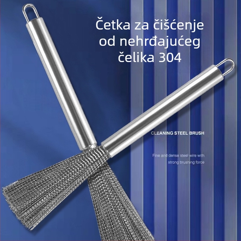 Četka za posude od nehrđajućeg čelika 304 s dugim držalom – kuhinjsko čišćenje