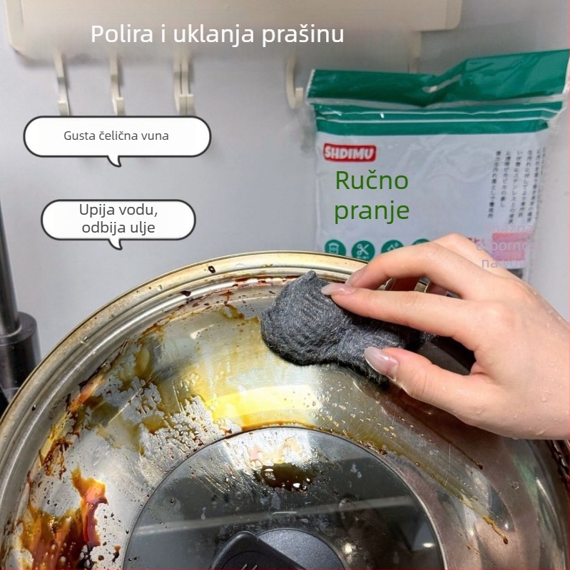 Nerđajuća čelična vuna za čišćenje kuhinje, jednokratna upotreba
