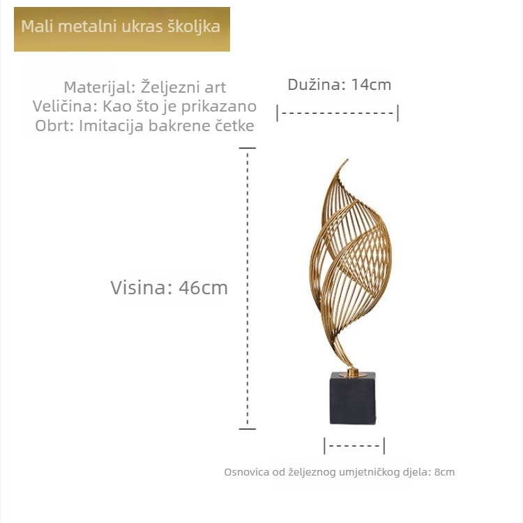 Skandinavski metalni ukras od mramora, moderan luksuzni dekor za dom i ured