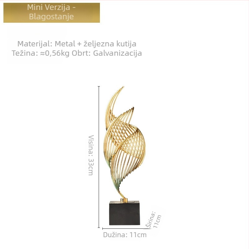 Skandinavski metalni ukras od mramora, moderan luksuzni dekor za dom i ured