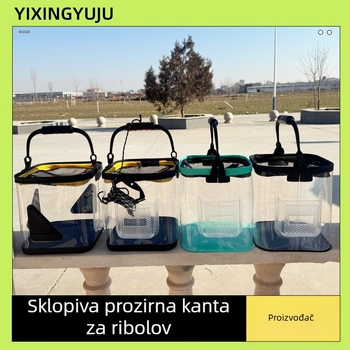Prijenosna sklopiva kanta za vodu s podignutim dizajnom, višestruka namjena za ribolov i držanje živih riba