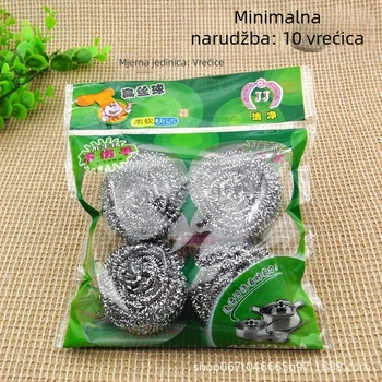 4 kom čeličnih čistih kuglica sa spiralnim dizajnom za uklanjanje prljavštine