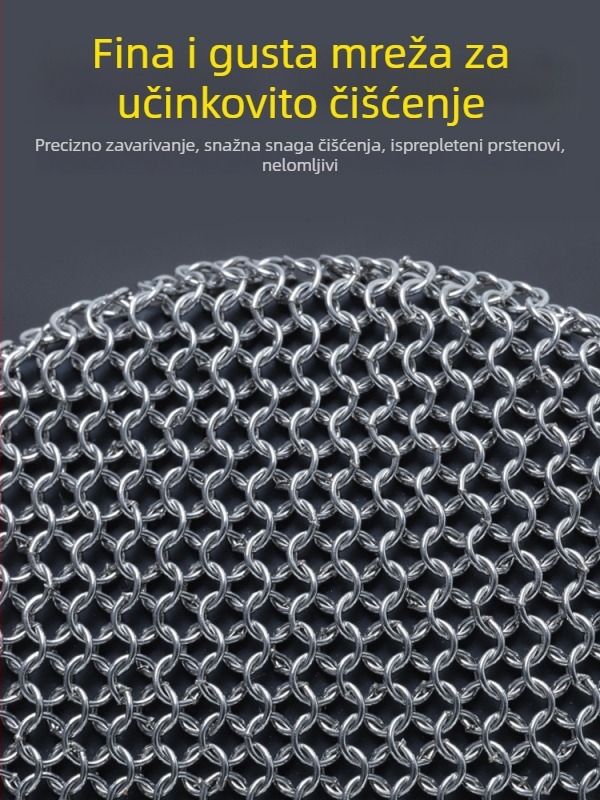 Manchen četka za posuđe s dugačkim držalom, kuhinjsko čišćenje, kuglica od nehrđajućeg čelika