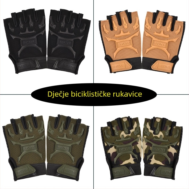 Dječje rukavice za biciklizam, s prstima do pola, prozračne, protuklizne, crtani dizajn, za dječake i djevojčice