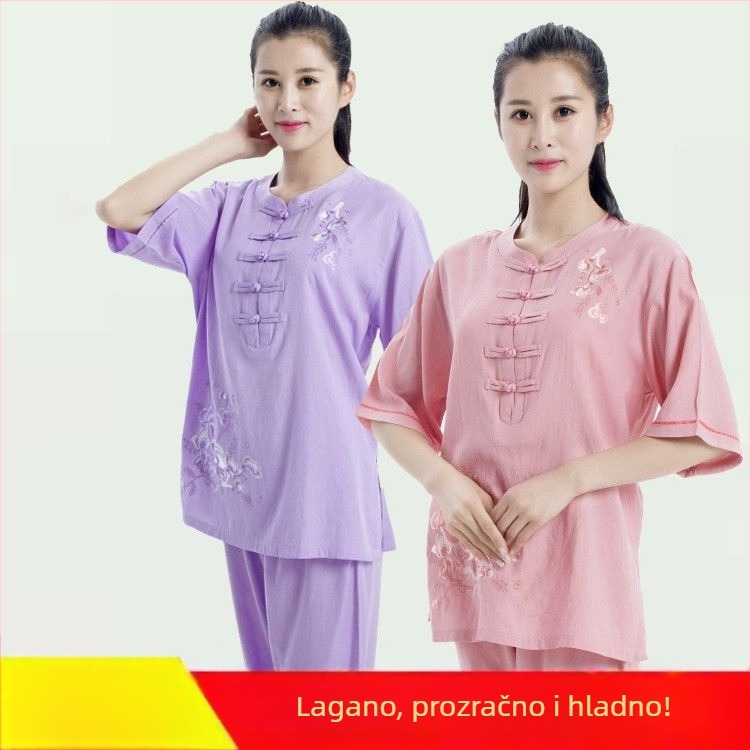 Ljetni ženski tai chi kostim, set za vježbanje Eight-Section Brocade, moderan