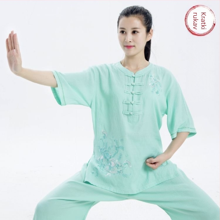 Ljetni ženski tai chi kostim, set za vježbanje Eight-Section Brocade, moderan