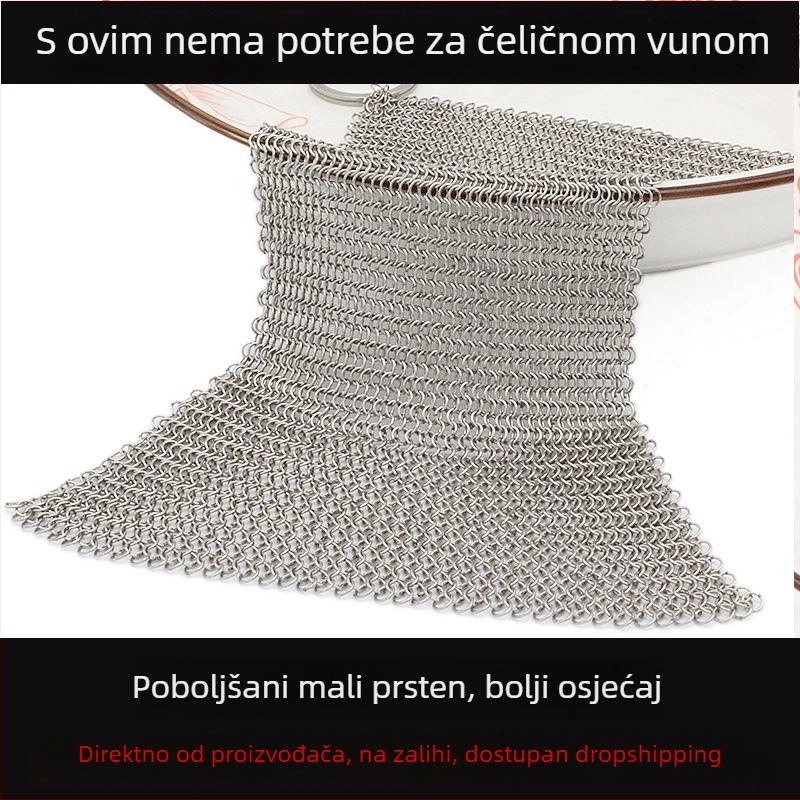 Četka za posuđe od nehrđajućeg čelika 316 sa zavarenim prstenom, žičanom četkom i žičanom kuglicom