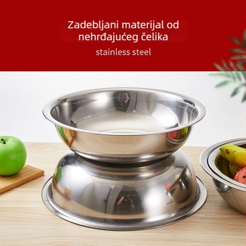Nerđajući čelični kuhinjski bazen s prilagođenim logotipom, debelim rubom i ravnim bridom, višenamjenski bazen za pranje povrća i posuđa, veličine 28–40 cm