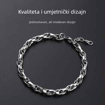 Kubanski lančani narukvica od titan čelika za parove, unisex, minimalistički originalni nakit