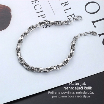 Kubanski lančani narukvica od titan čelika za parove, unisex, minimalistički originalni nakit