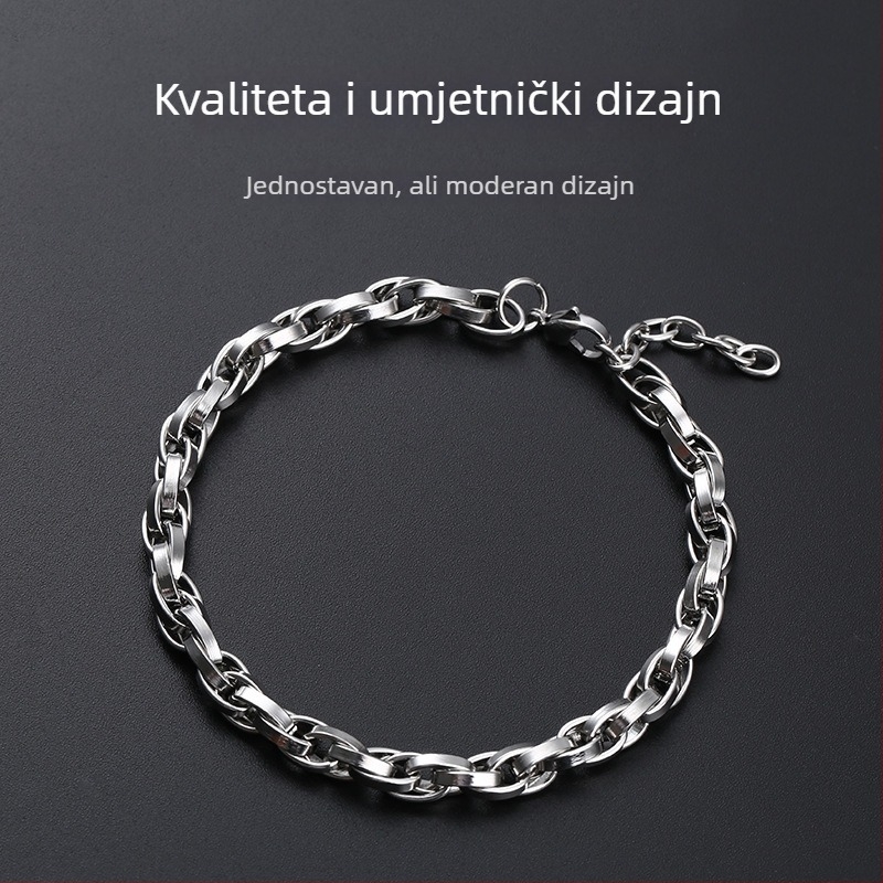 Kubanski lančani narukvica od titan čelika za parove, unisex, minimalistički originalni nakit