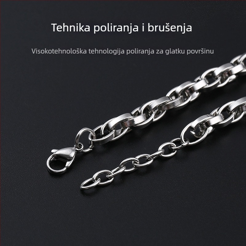 Kubanski lančani narukvica od titan čelika za parove, unisex, minimalistički originalni nakit