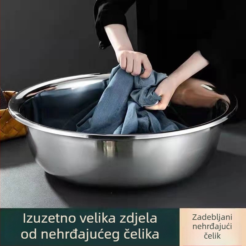 304 nehrđajući čelik, debelo izrađena okrugla posuda za kantine i kuhinje – posuda za juhu i pranje povrća