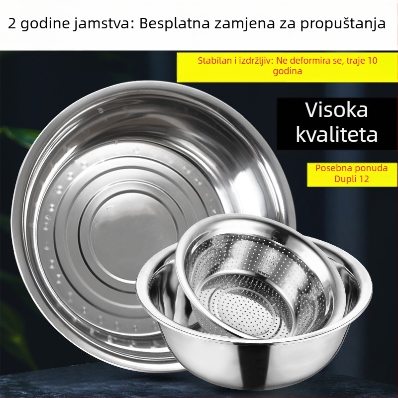 Nehrđavo čelično korito za kuhinju, prehrambena kvaliteta, 80 cm, veliko, debelo, komercijalna upotreba