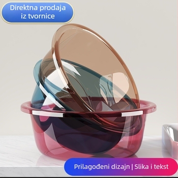 Debeli plastični umivaonik, proziran za kuhinju i pranje povrća, velik za pranje rublja i pranje nogu