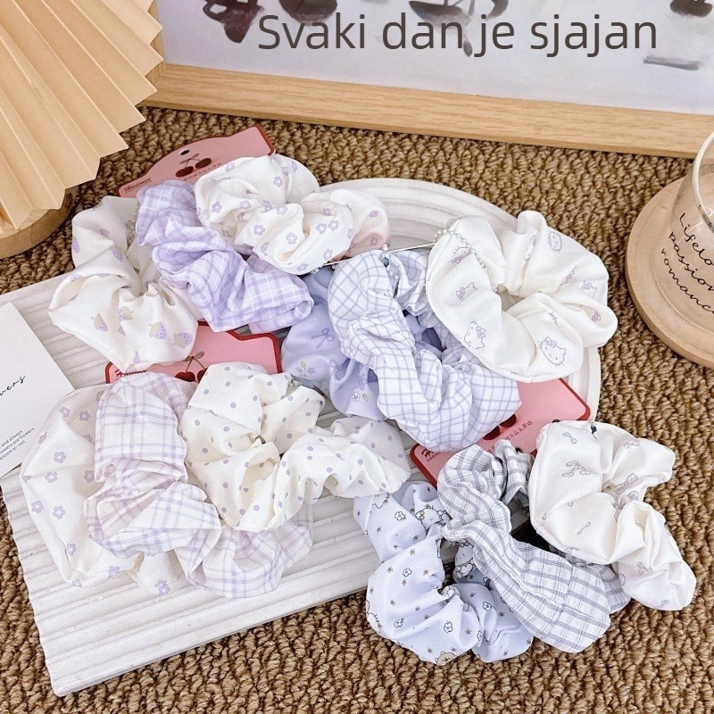 Korejskog stila gumica za kosu za žene, set od 3 komada, Mori stil, tamne nijanse, elegantni dodaci za kosu