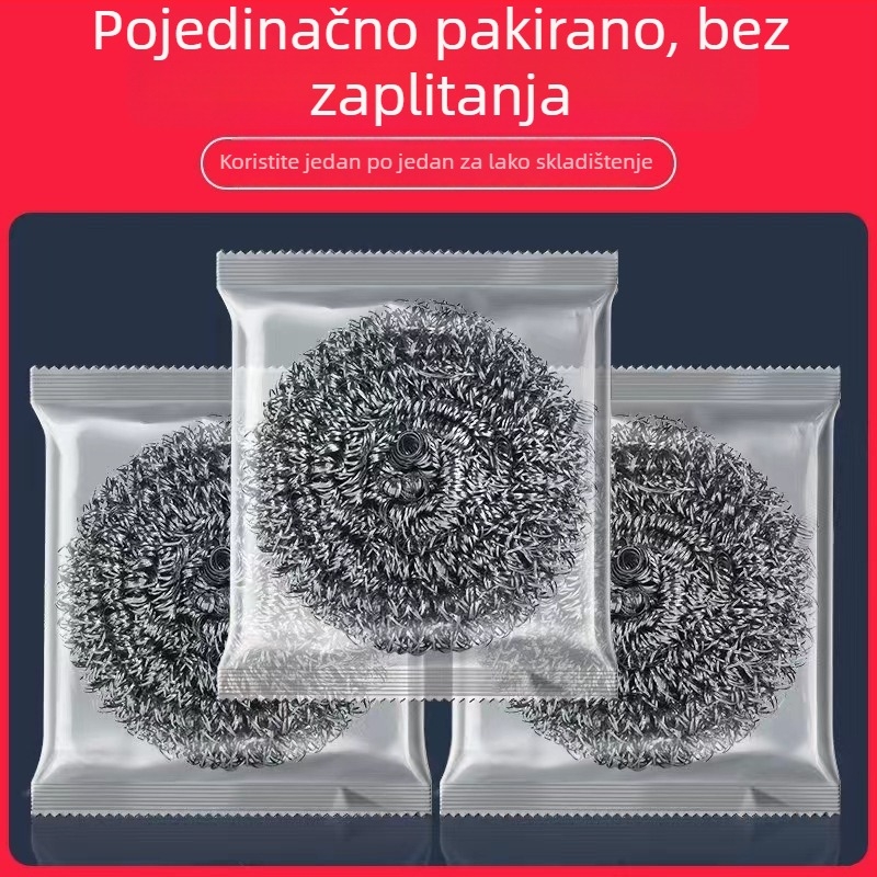 Nehrđajuća čelična kuglica za čišćenje posuđa i tava, bez otpadanja vlakana