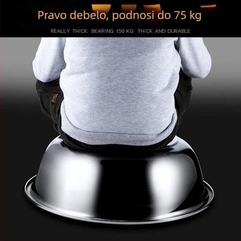Kuhinjski kružni posuda od nehrđajućeg čelika, debeli rub, veliki kapacitet za pranje povrća