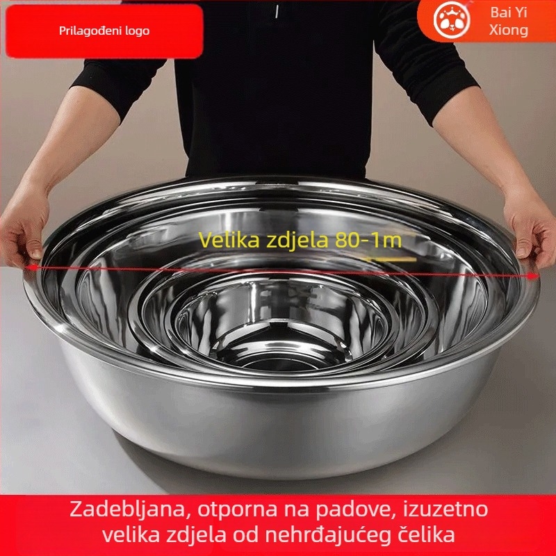 Prilagođena posuda od nehrđajućeg čelika – velika višenamjenska posuda za kuhinju, pranje posuđa, lica i nogu
