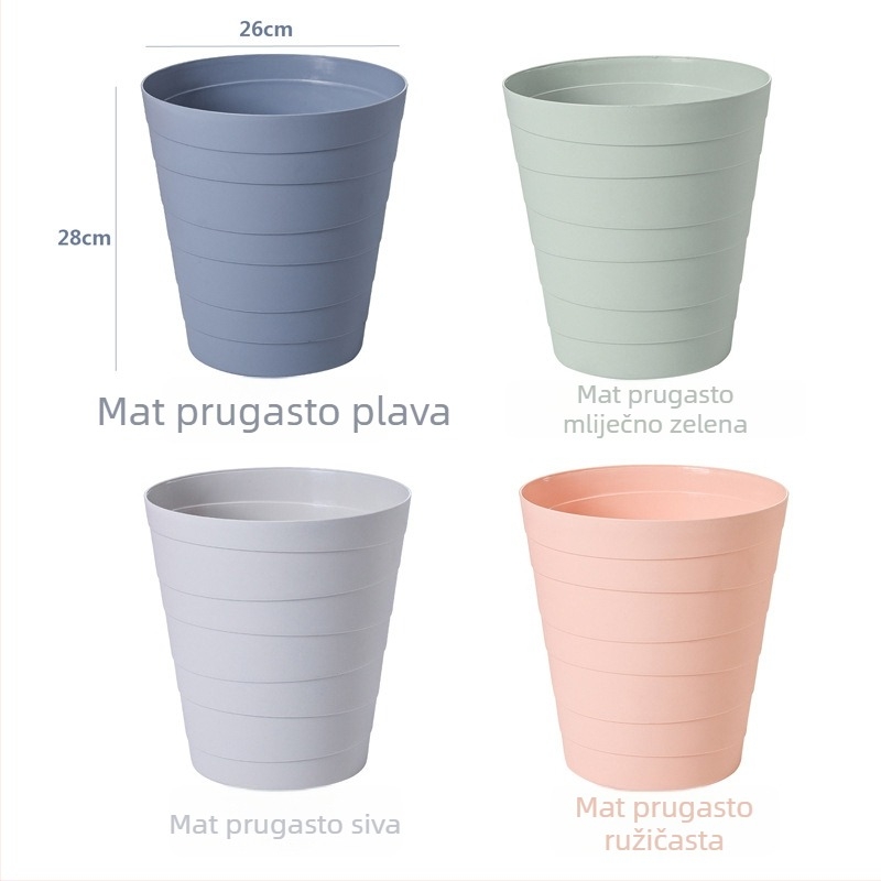 Shunli Nordic plastični koš za smeće, otvoreni vrh, 8 L, za kuhinju, dom i ured, mat završna obrada