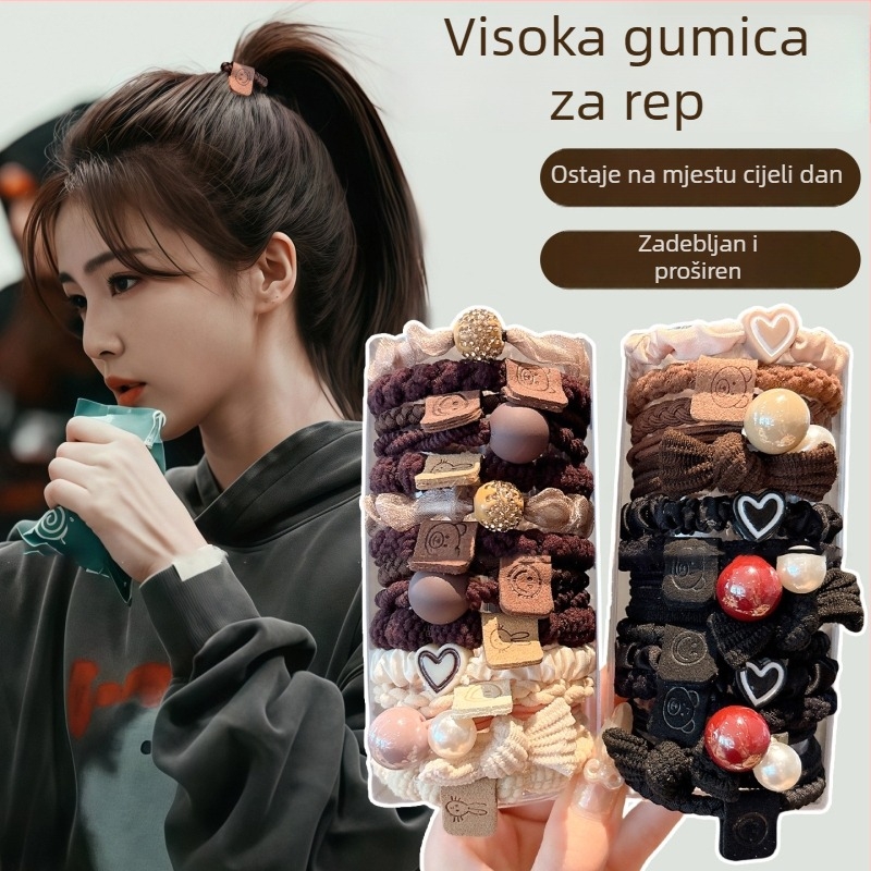 Ženska gumica za kosu visoke klase s kožnom futrolom