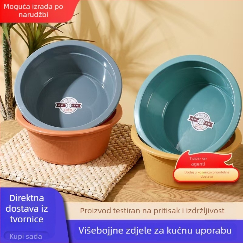 Debela plastična posuda za kućanstvo, 36 cm, za pranje u studentskom domu i pranje stopala, višenamjenska