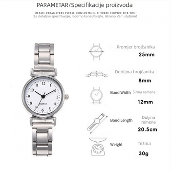Ženski sat s minimalističkim casual dizajnom, pogodan za studentice, Instagram stil, kvarcni mehanizam