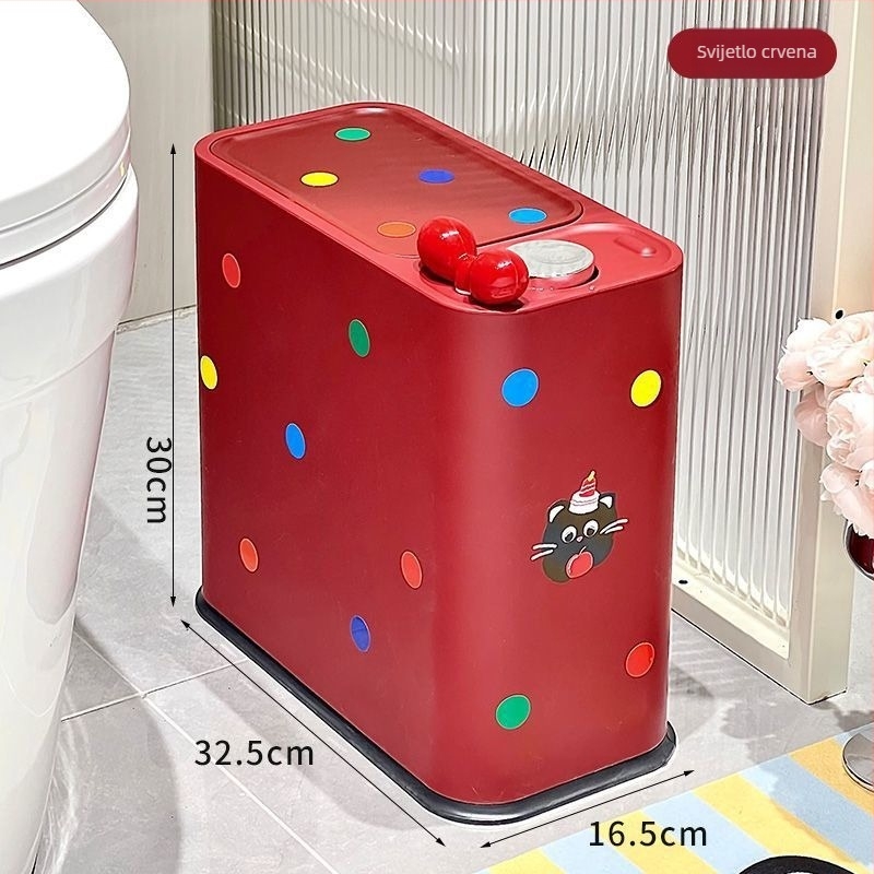 Kvadratni koš za otpad s pritiskom, 9 L, moderan dizajn, pogodna za kupaonicu, WC, dnevni boravak, kuhinju i spavaću sobu