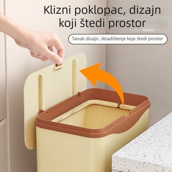 Kuhinjski koš za otpad za kućnu upotrebu, podignut i pomičan, velik kapacitet, s kliznim poklopcem