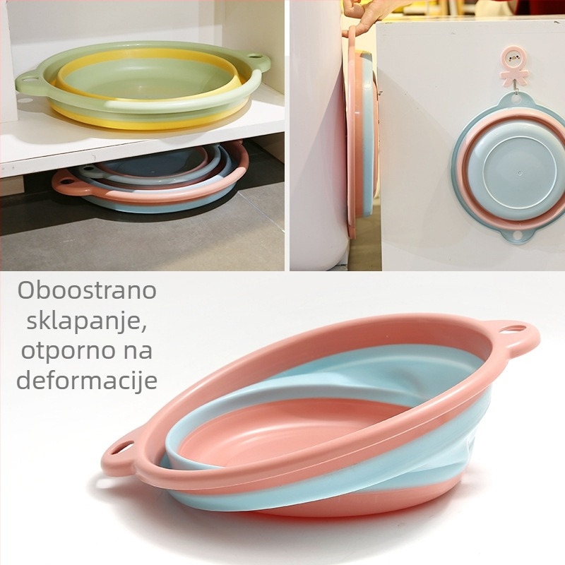 Wen Bo sklopiva kadica za pranje rublja i pranje povrća, jednobojna, prijenosna za kućnu uporabu