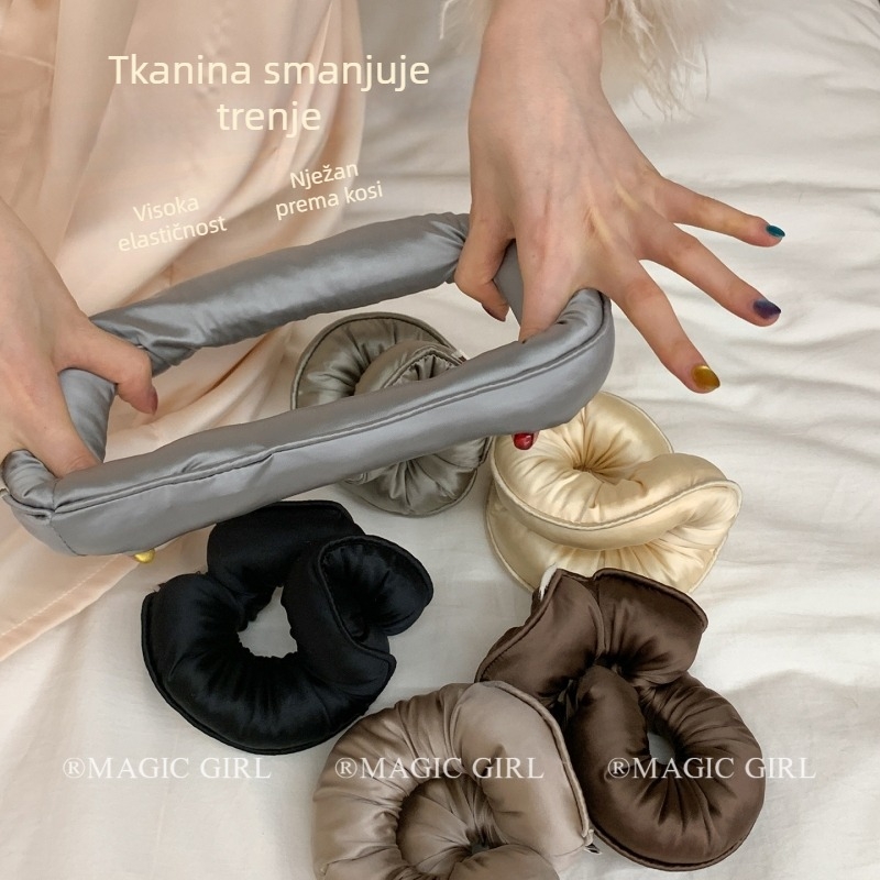 Super mekana gumica za kosu s pamučnom punom, za spavanje, za žene, visoka elastičnost, ne oštećuje kosu, dodatak za kosu, teksturirana vrpca za kosu