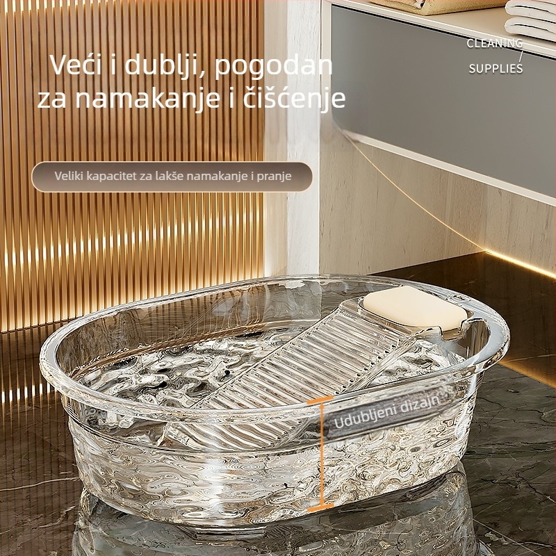 Velika plastična kanta za pranje rublja s integriranom pločom za ribanje