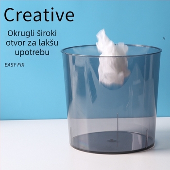 Prozirni PET koš za otpad, 9 L, duguljasti cilindrični oblik, bez poklopca – za kuću, kuhinju, kupaonicu, spavaću sobu, dnevni boravak i ured